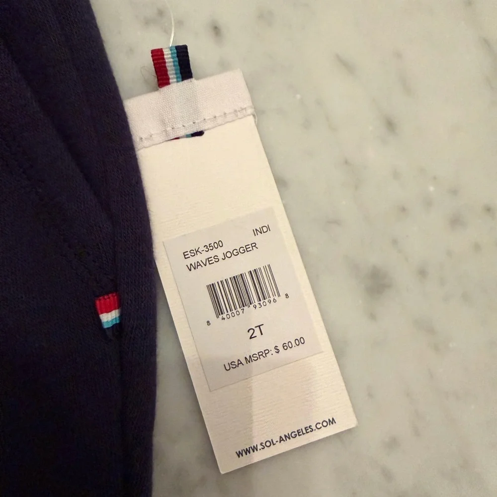 NWT Sol Angeles Waves Joggers Navy